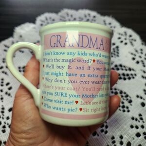Vintage 1988 Hallmark Mugs  Grandma Always Says... Coffee Mug Cup Grandma Gift